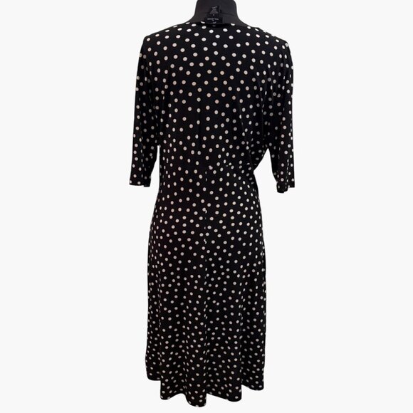 Nina Leonard 3/4 Sleeve polka dot Midi Dress - Picture 2 of 5